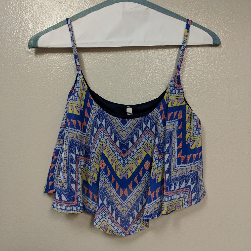 Tribal patterned crop top